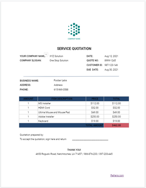 Free Quotation Templates In Word Excel Pdf Quote Format