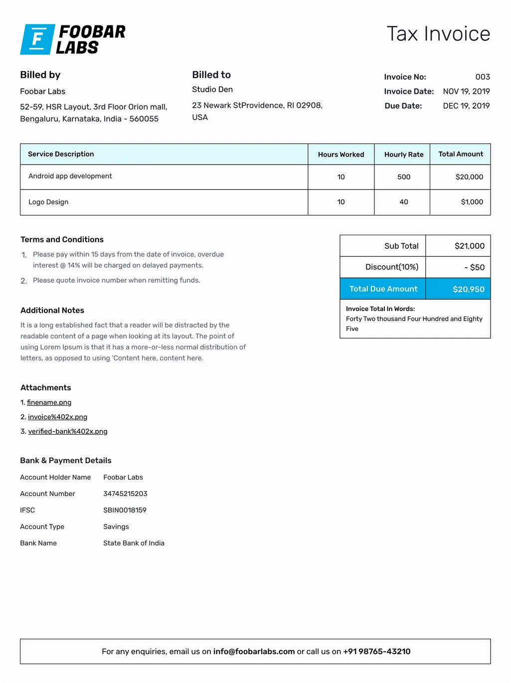 Free Invoice Templates