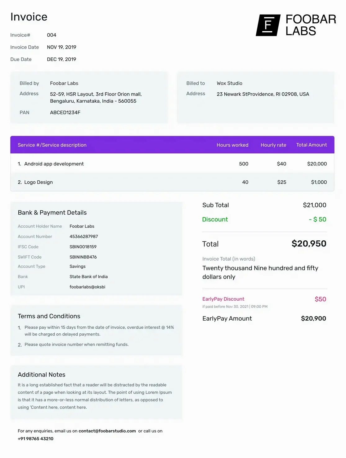 Free Invoice Templates