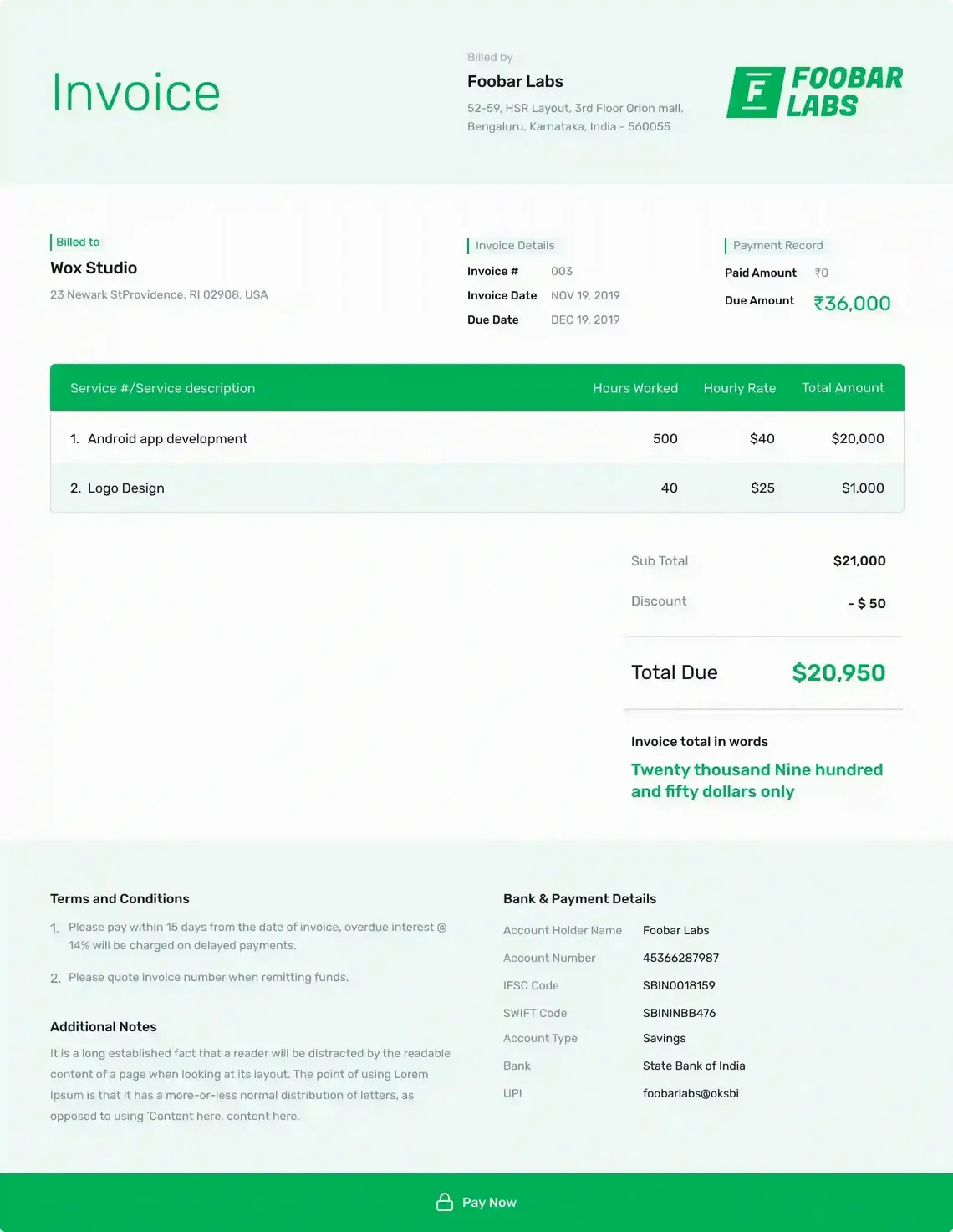 Free Invoice Templates