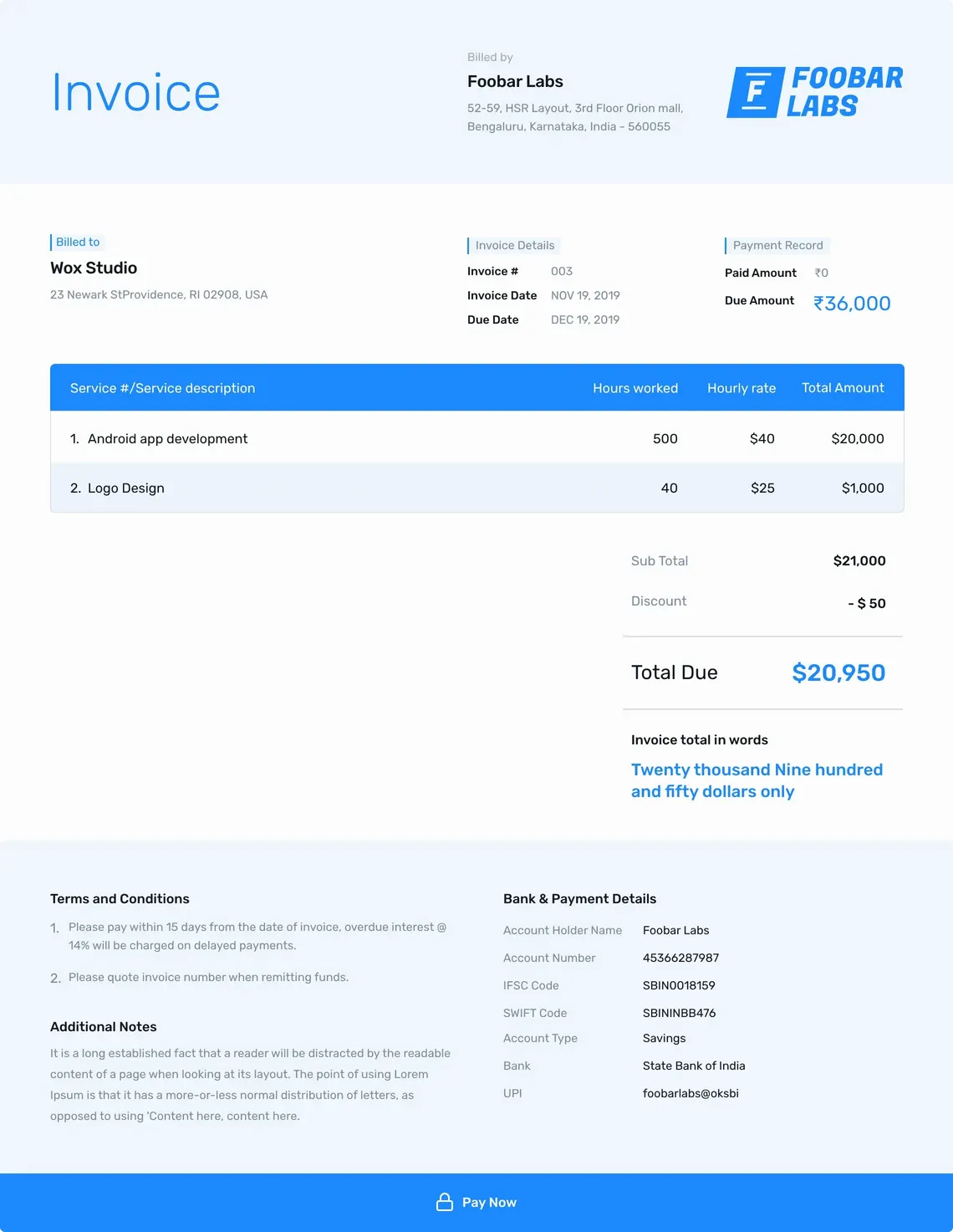 Free Invoice Templates