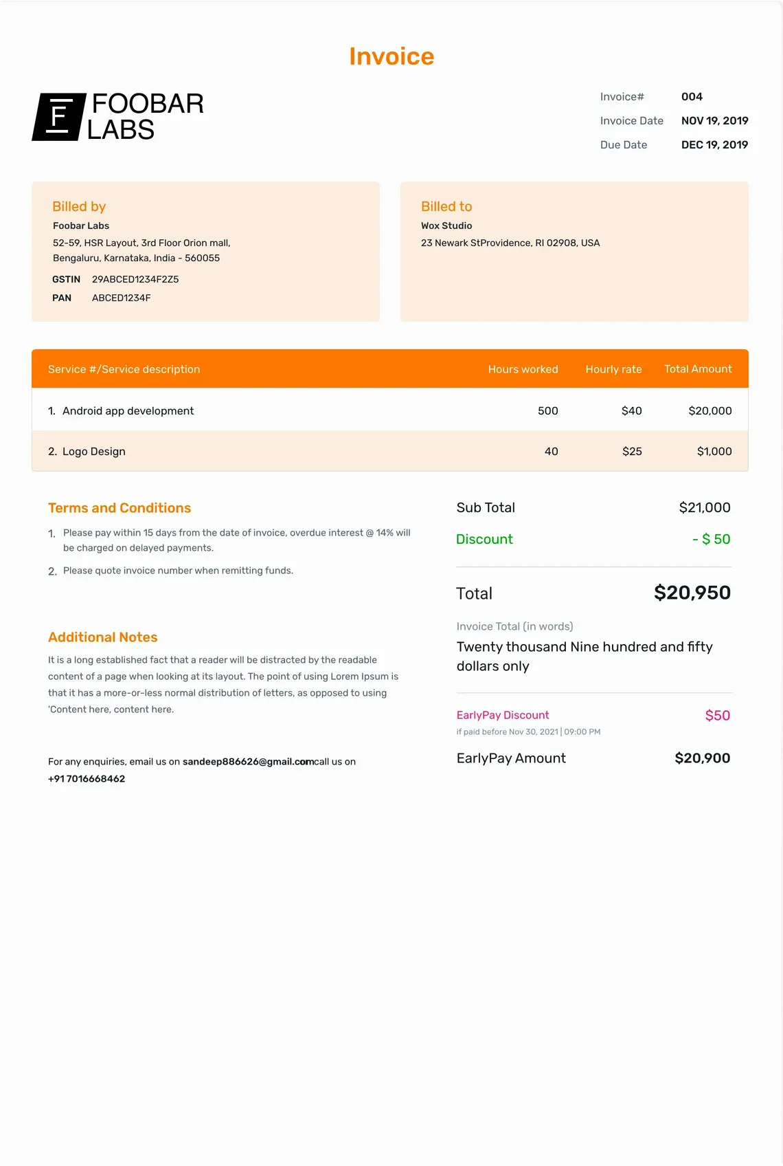 Free Invoice Templates