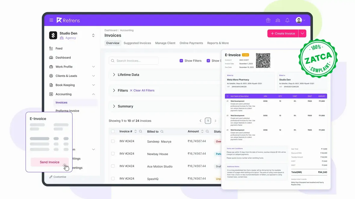 Create ZATCA E-invoices Saudi Arabia