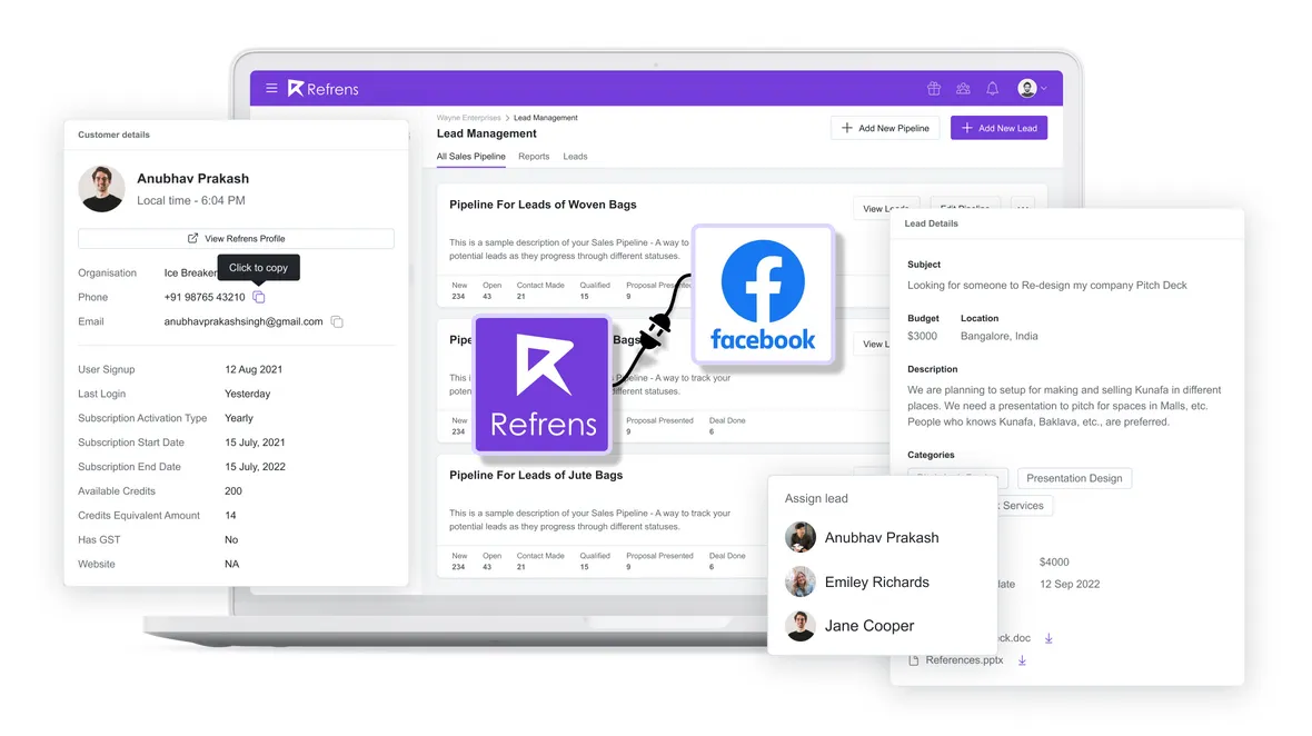 Facebook Leads CRM Integration - Refrens