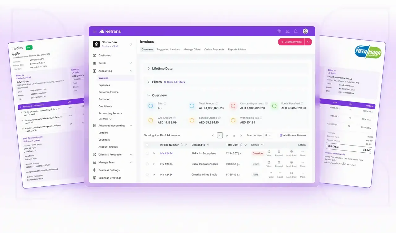 Refrens Software Dashboard For UAE Refrens Software Dashboard For UAE