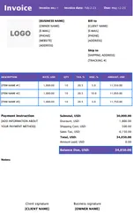 Tax Invoice Template Excel