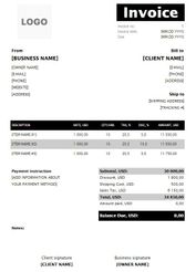 Content & Copy-Writing Invoice Template (Excel, Word, PDF)