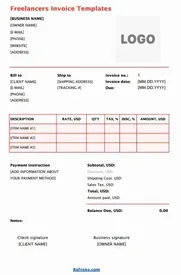 Freelancers Invoice Template