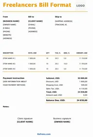 Freelancers Bill Format