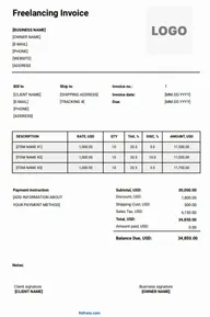 Freelancing Invoice