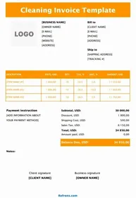 Cleaning Invoice Template Excel