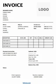 Printable Invoice Template 