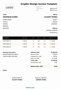 Graphic Design Invoice Template Excel 01