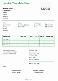 Invoice Template Excel