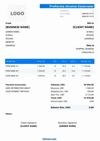 Proforma Invoice Generator