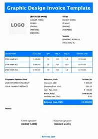 Graphic Design Invoice Template Excel