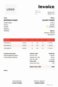 Proforma Invoice Format