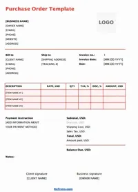 Purchase Order Template