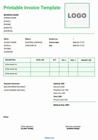 Printable Invoice Template