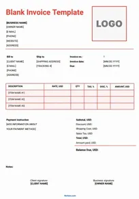 Blank Invoice Template