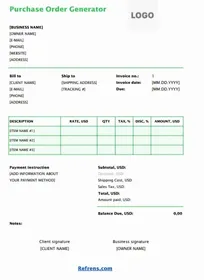 Purchase Order Generator