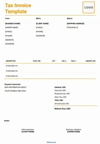 Tax Invoice Template