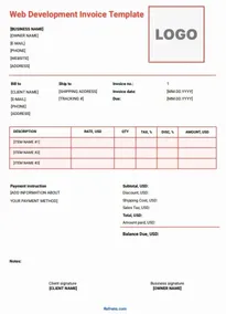 Web Development Invoice Template