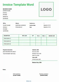 Invoice Template Word