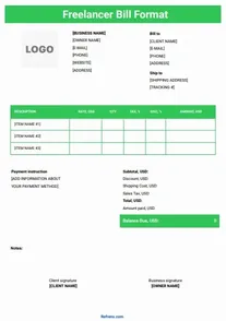 Freelancer Bill Format