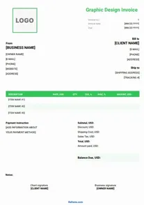 Graphic Design Invoice Template Word