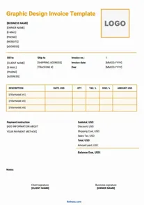 Graphic Design Invoice Template Word