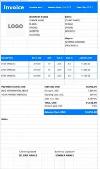 IT Services Invoice Template