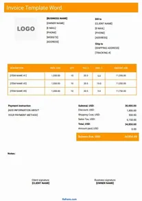 Invoice Template Word