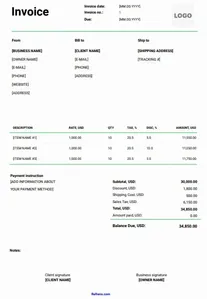 Printable Invoice Template