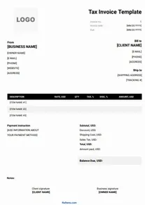 Tax Invoice Template