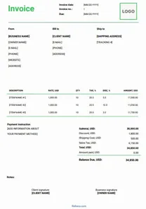 Invoice Template UAE