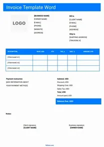 Invoice Template Word