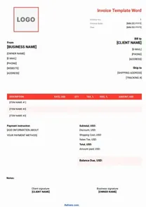 Invoice Template Word