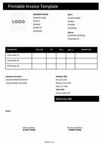 Printable Invoice Template