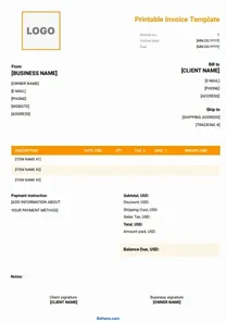 Printable Invoice Template