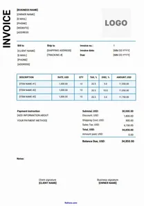 Printable Invoice Template