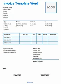 Invoice Template Word