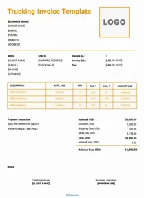 Trucking Invoice Template Word