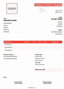 Freelancer Invoice Template