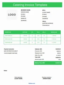 Catering Invoice Template Word