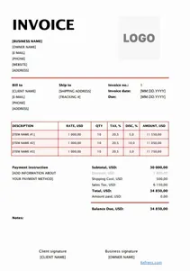 Consulting Invoice Template