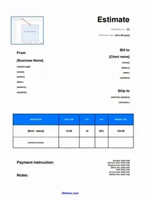 Contractor Estimate Template