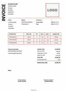 Invoice Sample Malaysia