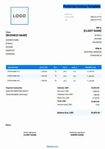 Proforma Invoice Template