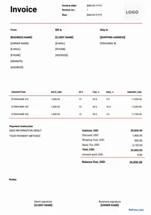 Consulting Invoice Template